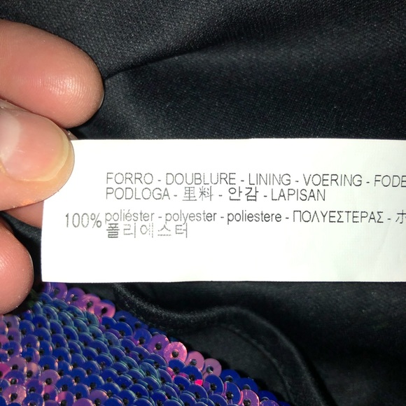 “Zara" gorgeous multi-colored sequined mini dress w/ spaghetti straps & peplum - Picture 11 of 16